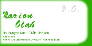 marion olah business card